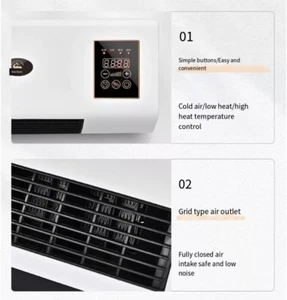 Small Air Conditioning Cooling & Heating Wall Mounted Air Conditioner W/Timer - Picture 1 of 15