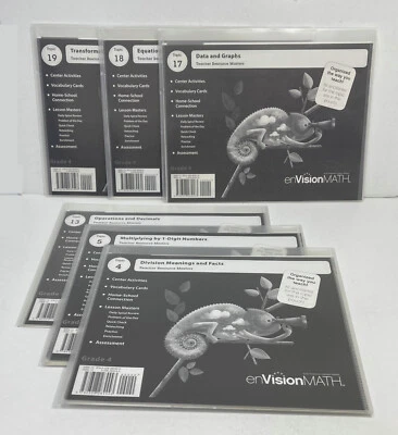 Lot of 6 Teacher Resource Masters enVision Math Grade 4 - Topic 4,5,13,17,18,19 - Image 1 of 4