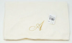 Avanti 100% Cotton Monogram "A" Initial Script Fingertip Towel - Ivory / Gold - Picture 1 of 2