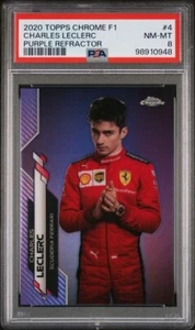 2020 Topps Chrome F1 Charles Leclerc Purple Refractor /399 #4 NM-MT 8 - Picture 1 of 2
