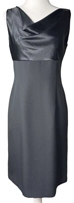 Liz Claiborne Womens Petite Dress Size 6P Black Sleeveless Satin Top Midi Length - Image 1 of 4