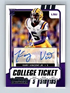 2021 Panini Contenders Draft Picks College Ticket Auto Kary Vincent Jr. #259 RC - Picture 1 of 2