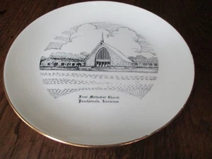 VTG WORLD WIDE ART STUDIOS 1950-60'S PONCHATOULA, LA 1st METHODIST CHURCH PLATE - Picture 1 of 10