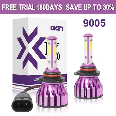 2x 9005 HB4 1800W 198000LM LED Headlight Bulbs High or Low Beam 6000K - Image 1 of 4