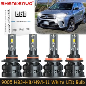 For Toyota Highlander 2011-2019 - 9005+H11 LED Headlights Bulbs High Low Beam Z8 - Picture 1 of 18