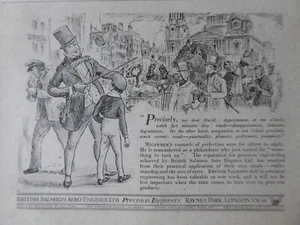 5/1945 PUB BRITISH SALMSON AERO ENGINES MICAWBER DAVID COPPERFIELD DICKENS AD - Imagen 1 de 3