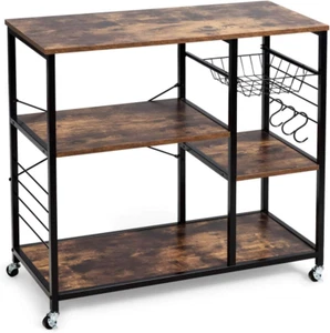 Kitchen Baker‘S Rack, Rolling Storage Rack Shelf, Microwave Oven Stand Shelf, Re - Picture 1 of 7