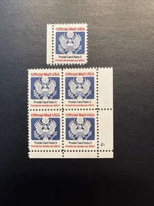 Us Stamp #O138 Plate # Block Of 4 & Single MNH $32.50 - Picture 1 of 2