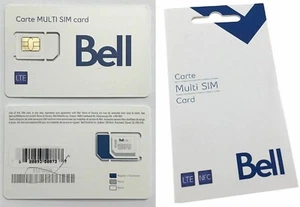 650 Bell Multi Carte SIM 4168160338 can/usa 60min/24h fedex du jour au lendemain - Photo 1 sur 3