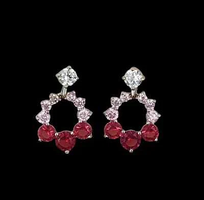 925 Sterling Silver 2-4mm Tourmaline 5/8'' Earrings Gemstone - Image 1 of 2