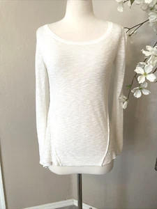 Poof Apparel Womens Minimalist Pullover Top Size S Ivory Clean Girl Essential - Picture 1 of 10