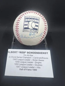 Red Schoendienst Signed Rawlings ROMLB HOF Baseball Tristar COA Cardinals - Picture 1 of 2