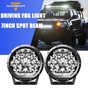 AUXBEAM 7 Inch Round off Road Spot Beam LED Driving Lights Dual Control Switch - Picture 1 of 12
