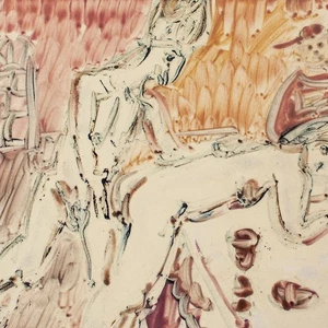 Nudo erotico fantastico Rolf Walter ceramica dipinta smaltata 2004 firmato - Foto 1 di 4