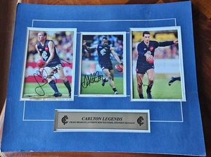 Koutoufides Silvagni Bradley Carlton Blues Hand Signed AFL w/ Cert Authenticity - Picture 1 of 19