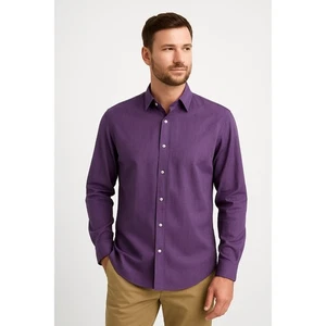 Eagle Shirtmakers Purple Dress Shirt Mens 17 1/2 34/35 Regular Fit - Picture 1 of 3
