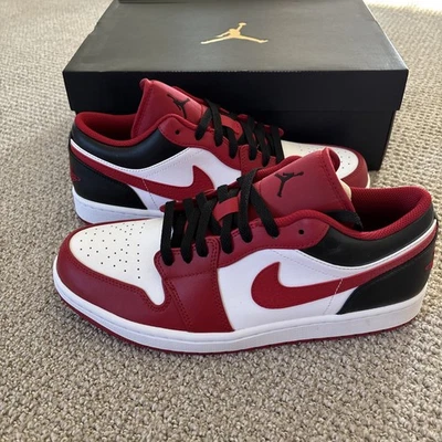 NIKE AIR JORDAN 1 BAJO GIMNASIO ROJO BLANCO NEGRO Zapatos Para Hombre Talla 11 553558 163 Foto 1 de 4