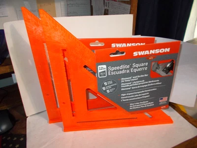 Swanson Tool T0701 12" Composite Speedlite Square Layout Tool Orange 2-lot NOS - Image 1 of 4