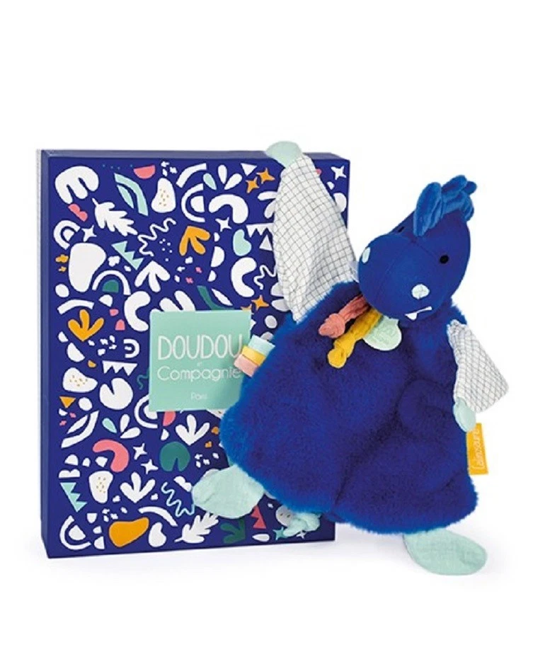 Juguete de peluche Doudou et Compagnie Calinosaure azul cobalto dinosaurio Lovey NUEVO EN CAJA Foto 1 de 1