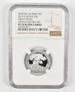 2013-S PF70 Great Basin Silver Quarter US Mint Limited Edition Set NGC *9156 - Picture 1 of 5