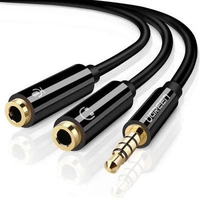 Ugreen Kopfhörer Mikrofon Splitter Adapter 3.5mm Stecker Zu Audio Y - Bild 1 von 4