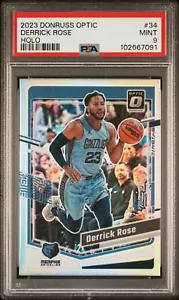 2023 PANINI DONRUSS OPTIC DERRICK ROSE MEMPHIS GRIZZLIES HOLO PSA 9 - Foto 1 di 2