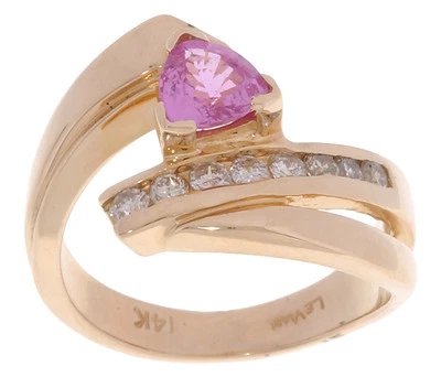 LE VIAN 14K YELLOW GOLD NATURAL PINK SAPPHIRE & DIAMOND COCKTAIL RING - Изображение 1 из 4