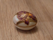 Rares Porzelleinei mit Mini-Fingerhut  Silber 800  teils vergoldet  Irismotiv