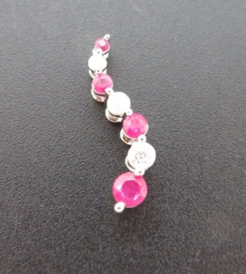 14K WG NATURAL RUBY & DIAMOND CLUSTER JOURNEY PENDANT 1.00 gram (AI-2262) - Image 1 of 4