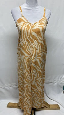 Jessica Simpson 女式中号橙色斑马轻便绑带连身裤 — 第 1/4 张图片