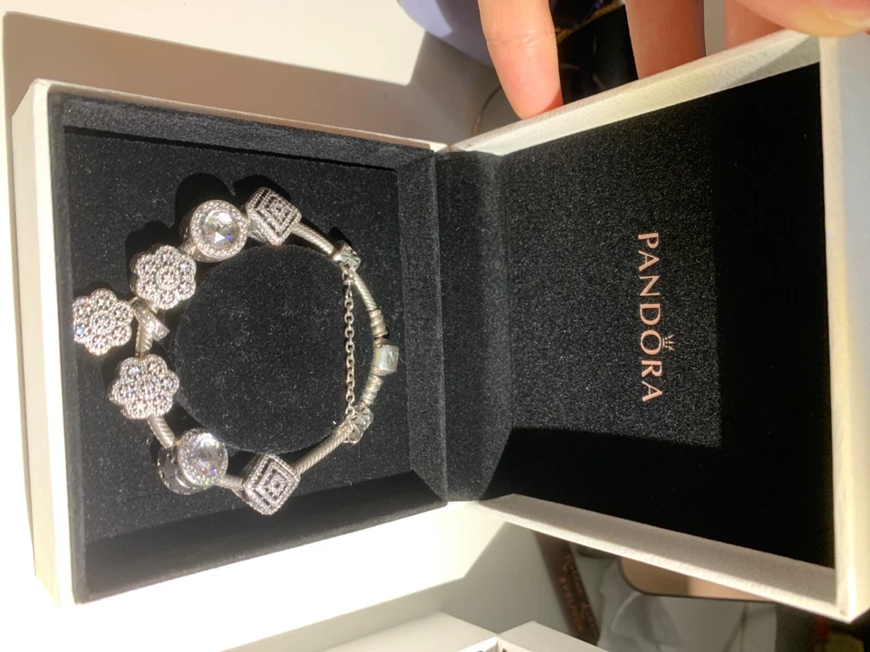 genuine pandora bracelet with charms used - Image 1 of 4