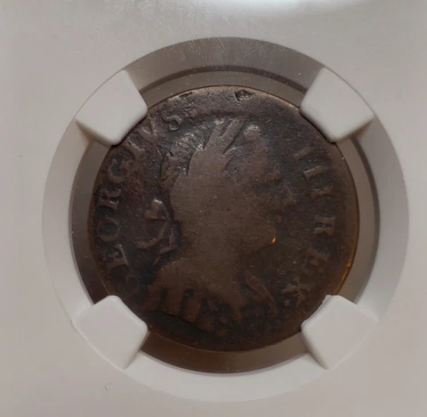 1774 Machin's Mills Half Penny - Vlack 5-74a - Rarity 4 - NGC G6 BN Cover