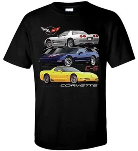Chevrolet C 5 Corvette Men's Black T Shirt licensed - Picture 1 of 6
