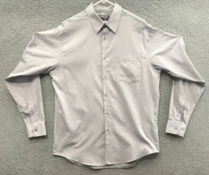 Geoffrey Beene Men Dress Shirt Wrinkle Free Long Sleeve Micro Stripe Gray 16 1/2 - Picture 1 of 13
