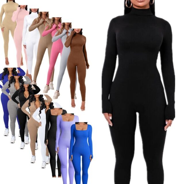  My Best Friend Has Paws Women's Long Sleeve Bodysuit Tops  Basic Elastic Jumpsuit High Neck Thong Sexy : Sports & Outdoors