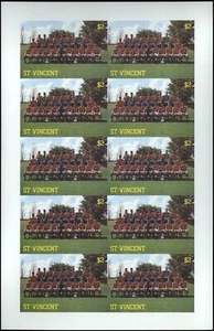 Hoja de prueba St. Vincent Manchester United Football Team Imperf montada sin montar o nunca montada #V13680 - Imagen 1 de 1