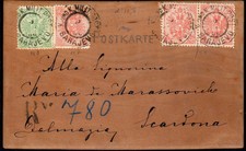 Bosnia Erzegovina Cartolina Legno 5 Kr-10 Kr Firma Caffaz 05/09/1900