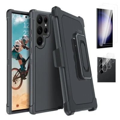 BENTOBEN For Samsung Galaxy S24/S23/S22 Ultra Case Belt Clip Fit Otterbox+Tempered Glass