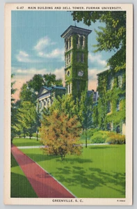 Postcard Greenville South Carolina Furman University Bell Tower - Picture 1 of 2
