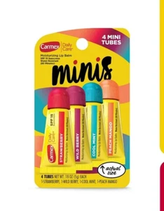 CARMEX MINIS LIP BALMS 2- 4 PACKS NEW 8 TOTAL TUBES - Picture 1 of 1