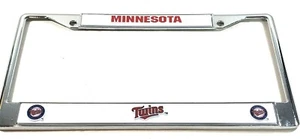 Minnesota Twins Chrome License Plate Frame Metal Rare Red Lettering on TOP RARE - Picture 1 of 4