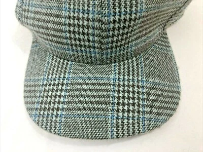 Gorra de baile azul y marrón a cuadros-pata de gallo lana/acrílico, talla única Foto 1 de 3