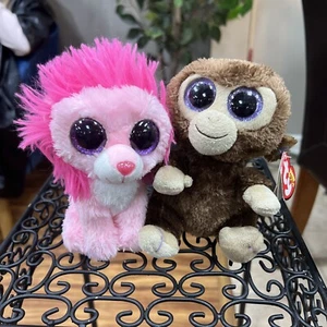 *Lote de 2* Beanie Boos “FLUFFY” 6' LEÓN DE SAN VALENTÍN / MONO “COCOCO” - NUEVO CON ETIQUETAS - Imagen 1 de 13