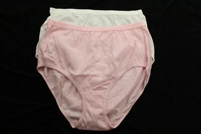 Hanes Women's Briefs 2 Pair Cotton Tagless White & Pink Size 6/M - Image 1 of 4