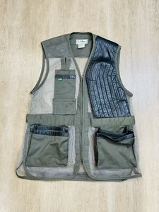 LL Bean Mens XXL Fishing Hunting Vest Outdoor Gear Canvas Mesh Leather - Picture 1 of 10