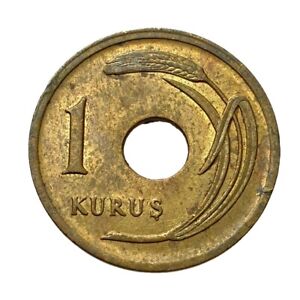 Turkey 1947 Coin 1 Kuruş Brass