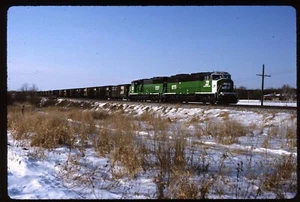 Original Rail Slide - BN Burlington Northern 9279+ Aldrich MN 12-15-1991 - Picture 1 of 1