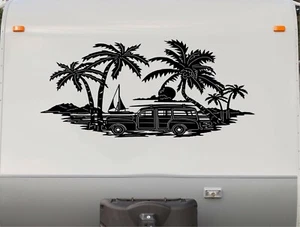 Casa rodante Palm Tree cámper calcomanías de repuesto para velero grandes hasta 60""L x 28"" de alto - Imagen 1 de 12