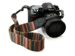 Vintage Style Ethnic Stripes Soft Camera Neck Shoulder Camera Strap - UK STOCK - Picture 1 of 10