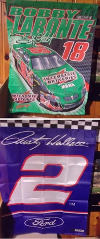 Nascar 2 Pole Vertical Flags Rusty Wallace & Bobby Labonte Cover